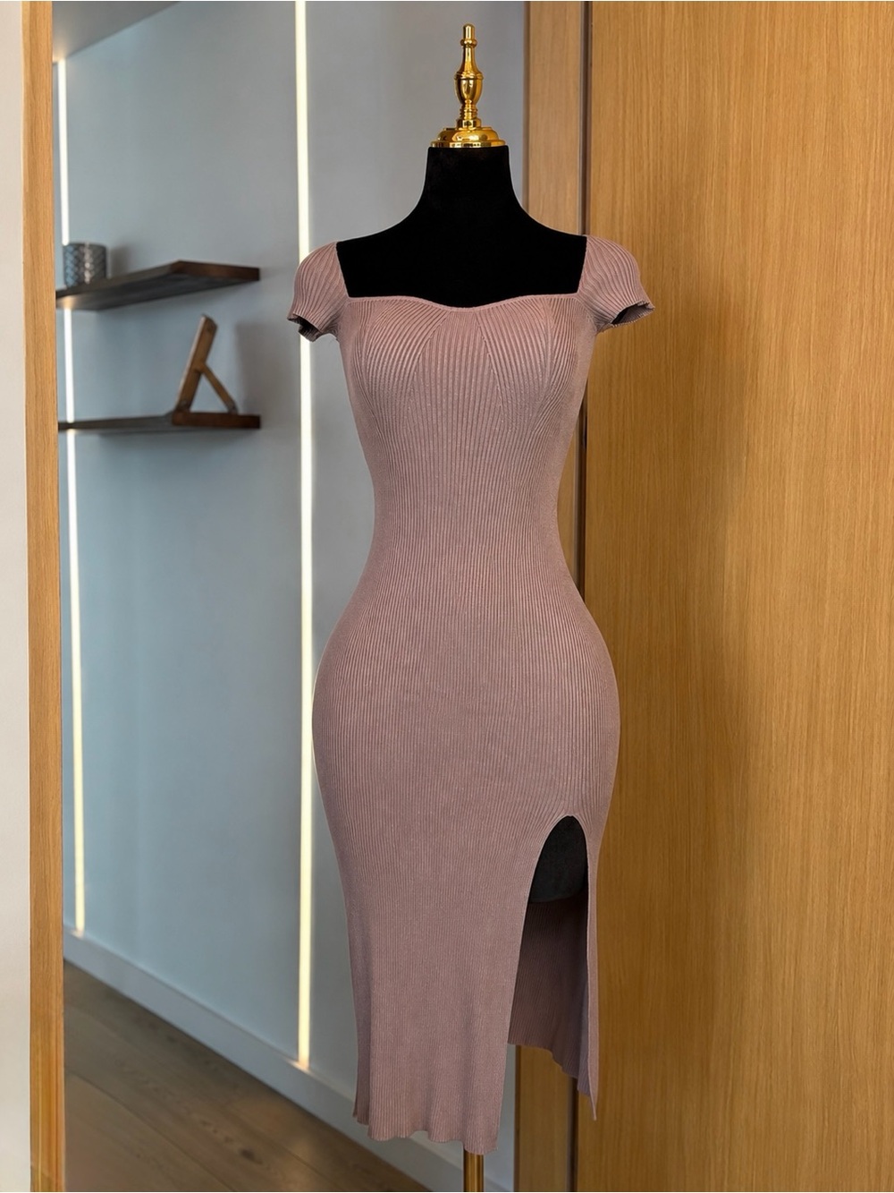 Mable Quiet Luxury Ribbed Midi Dress | Coastal Muse